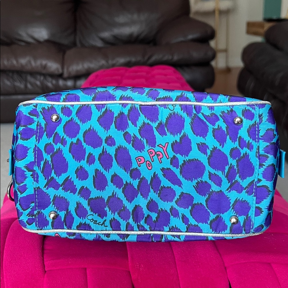 Coach Poppy Ocelot Cosmetic Case-Like New - Picture 9 of 16